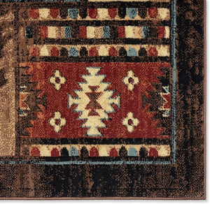 Buffalo Bear and wildlife area rug for Home and Farmhouse decoration 1'8"x2'7" (Brown/Red)