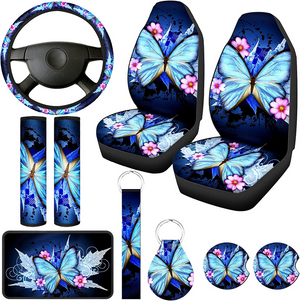 🔥NEW🔥10Pcs Car Seat Cover For Women Butterfly Car Accessories Women Bright Style.