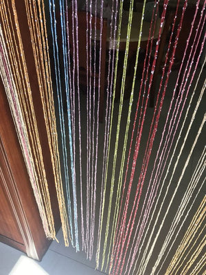 1x2 M Door String Curtain Rare Flat Thread Fringe Panel Room Divider (Multicolor)