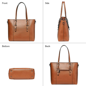 👜☀️NEW Red Wine Large Leather Tote Bag Commute Handbag Shoulder Satchel Bag Elegant for Women
