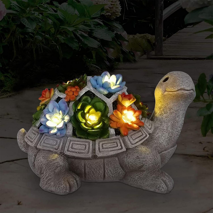 🔥NEW🔥Solar Garden Statue Turtle Figurine 7 LED Lights (Turtle)