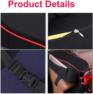 Car Armrest Cushion with Phone Holder Storage Bag