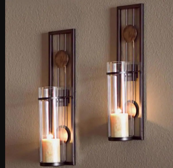 Wall sconce candle holder metal wall decorations for living room