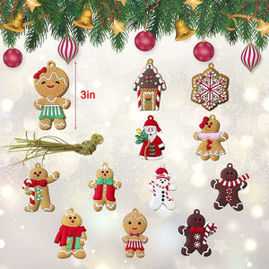 12pcs Christmas Ornaments Cute Snowman Xmas Tree Decorations