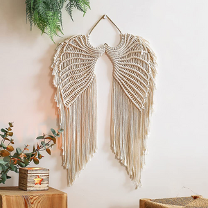 💞NEW💞 Angel Wings Macrame Wall Hanging Tapestry Macrame with Long Tassels