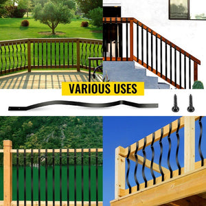 Deck Balusters 51pcs 32”x1” Aluminum Alloy Wood Composite Porch Balcony Spindles Staircase Railing