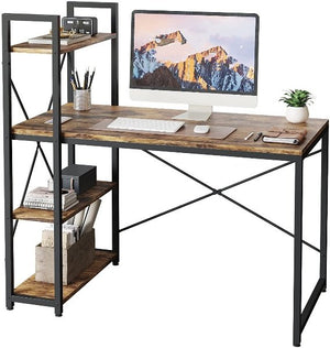 Computer Desk with Shelves - 47 Inch Small Space Home Office Desks with Bookshelf