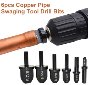 6pcs Swaging Tool Drill Bit Set| Copper Pipe Swaging Tool Drill Bits| Twist Drill Bits| Power Tools