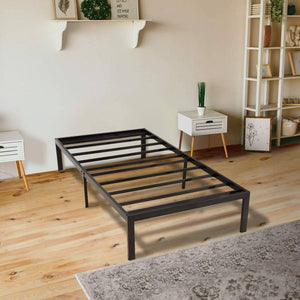Twin Bed Frame, 14 Inch Metal Platform Bed Frame with Storage, Heavy Duty Steel Slat