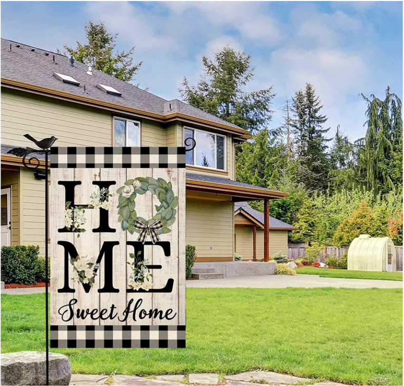 ✨NEW✨ Home Sweet Home Magnolia Small Garden Flag Burlap Spring Farmhouse Rustic Home Decor