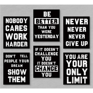 Set of 6 Motivational Quote Wall Art Canvas Posters Decor Art Prints Unframed 8x10"