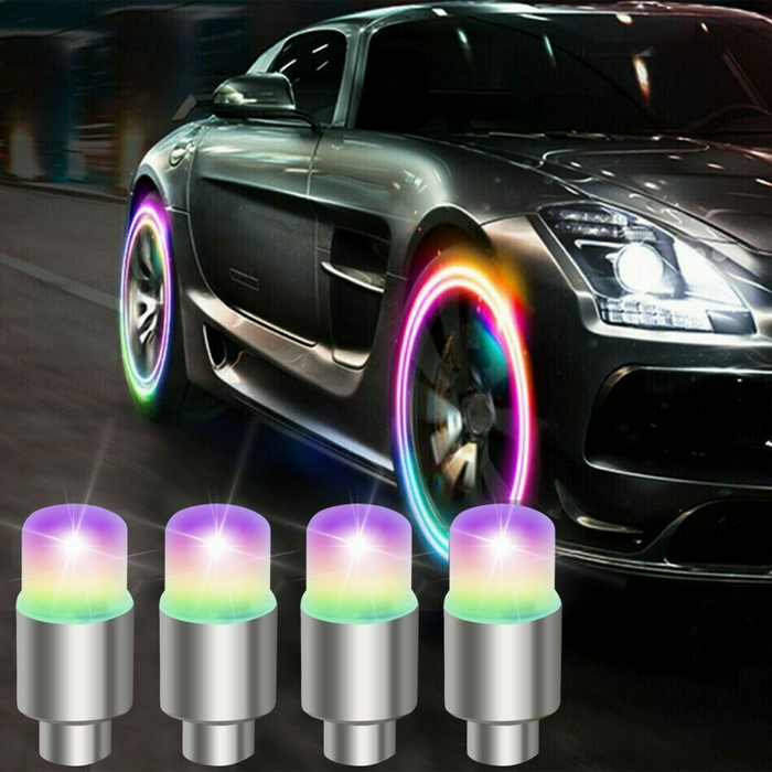 4PCS Car Wheel Tire Tyre Air Valve Stem LED Light Cap Cover Car Accessories
