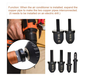 6pcs Swaging Tool Drill Bit Set| Copper Pipe Swaging Tool Drill Bits| Twist Drill Bits| Power Tools