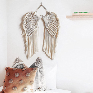 💞NEW💞 Angel Wings Macrame Wall Hanging Tapestry Macrame with Long Tassels