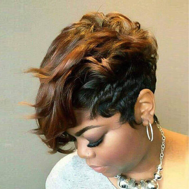 Short Wavy Curly Pixie Boy Cut Wig Ladies Hairstyles Blonde Women Hair Wigs
