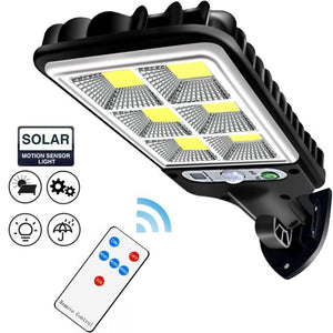 1200W LED Solar Light Motion Sensor 3 Modes Lamp Outdoor Wall Street Yard Garden