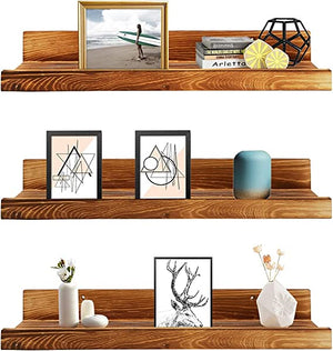 Floating Shelves, Set of 3, Rustic Wall Shelves, Rustic Home Decor, Wood Shelf Set, 16"