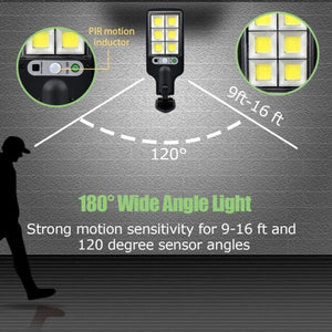 1200W LED Solar Light Motion Sensor 3 Modes Lamp Outdoor Wall Street Yard Garden