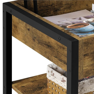 Lift Top Coffee Table with Pop Up Hidden Compartment, Rustic Brown