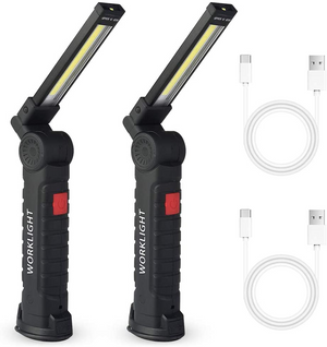 🔥2 Pack🔥 Rechargeable COB LED RED Light Lamp Flashlight Folding