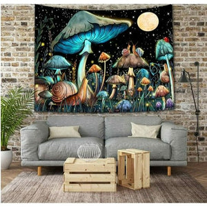💯SALE❗️❗️ Mushroom Tapestry Moon Star Plant Nature Plant Butterfly Wall Hanging 39x60"💯