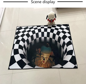 ☀️3D Printed Round Vortex Illusion Living Room Rug Carper Floor Door Mat Anti-slip-40*60 CM
