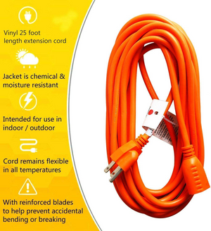 🔥HOT ITEM🔥 16/3 Extension Cord (25 ft) (Orange)