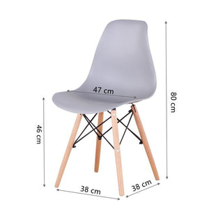 Gorgeous Set of 4 Dining Chairs With Solid Wood Legs, Indoor/Outdoor Kitchen Chairs, Sturdy, Gray