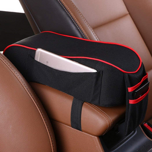Car Armrest Cushion with Phone Holder Storage Bag