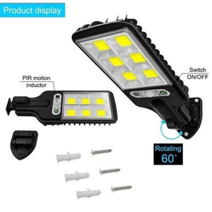 1200W LED Solar Light Motion Sensor 3 Modes Lamp Outdoor Wall Street Yard Garden