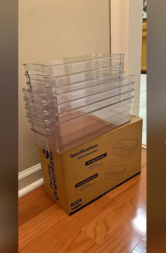 Set of 8 Pantry Organizers Kitchen Storage Racks for Freezers