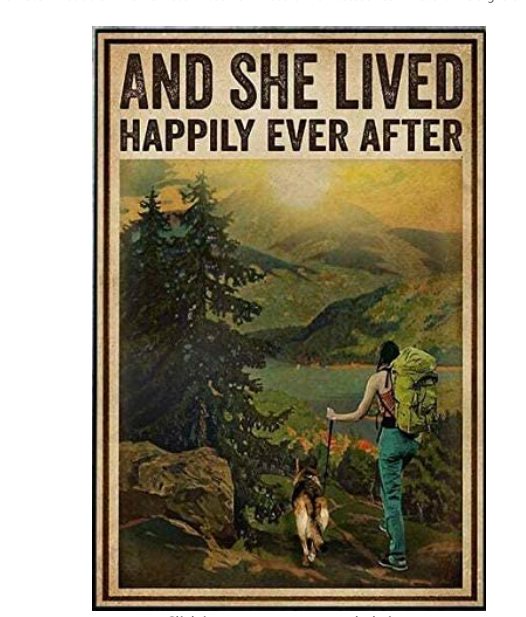 Metal Sign Vintage and She Lived Happily Ever After 12 x 8 " New