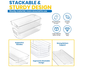 Set of 8 Pantry Organizers Kitchen Storage Racks for Freezers