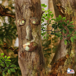 Old Man Tree Face Decor Novelty Tree Face Sculpture Decoration Yard Garden