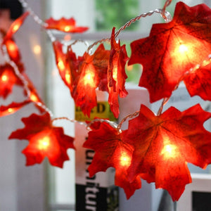 HOLIDAY CLEARANCE SALE!! ★10ft 20 LED Maple Leaves Garland Fall Thanksgiving Holiday Decor★