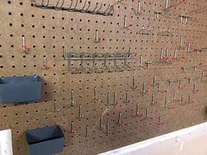 114 pcs Peg Board Hooks Assortment with Metal Hook Set, Pegboard Bins