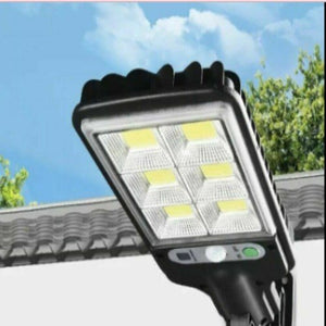 Solar Cob Led Motion Sensor Light Outdoor Garden Security Wall Street Lamp