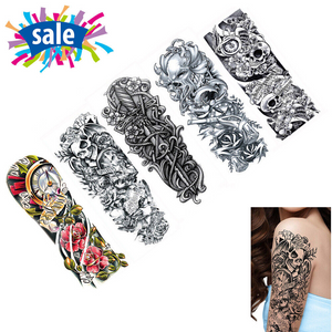 5pcs Large Temporary Body Art Arm Tattoo Sticker Sleeve Man Women Waterproof USA