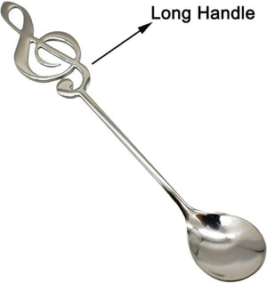 6PCS Guitar Spoons Music Note Teaspoon Set 18/10 for Coffee Stirring Drink Mixing Milkshake Jam