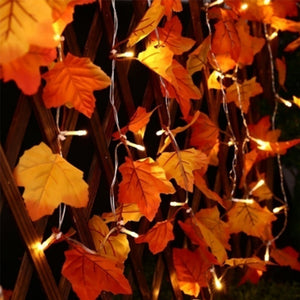 HOLIDAY CLEARANCE SALE!! ★10ft 20 LED Maple Leaves Garland Fall Thanksgiving Holiday Decor★