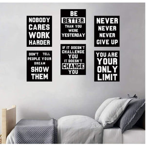Set of 6 Motivational Quote Wall Art Canvas Posters Decor Art Prints Unframed 8x10"