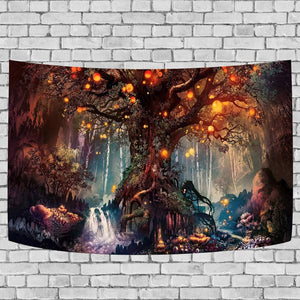 Fantasy Forest Tapestry Psychedelic Wall Hanging 60"x 40"