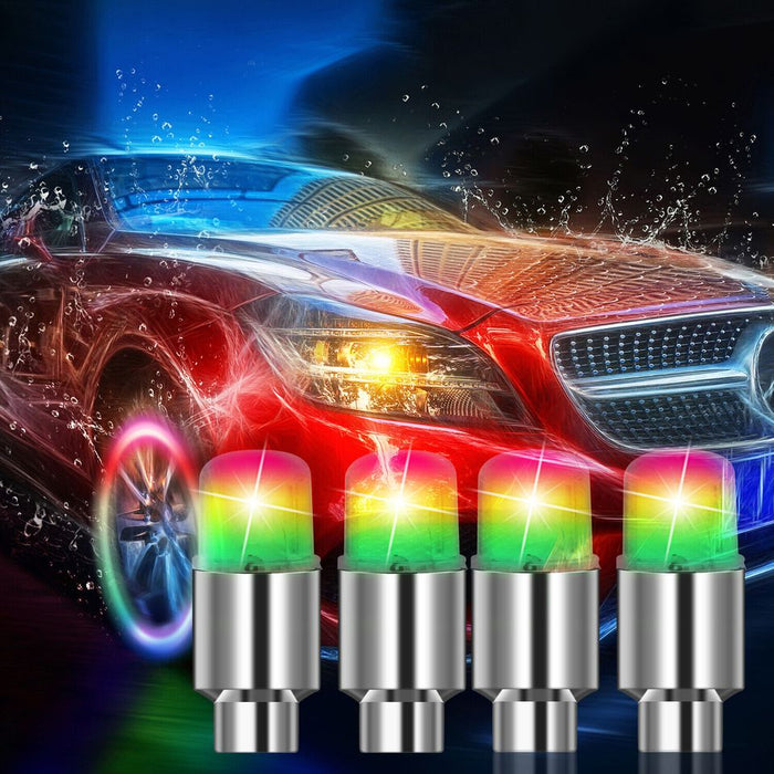 ⭐SPECIAL DAY SALE⭐4Pcs Car Auto SUV Wheel Tire Tyre Air Valve Stem LED Light Caps Cove