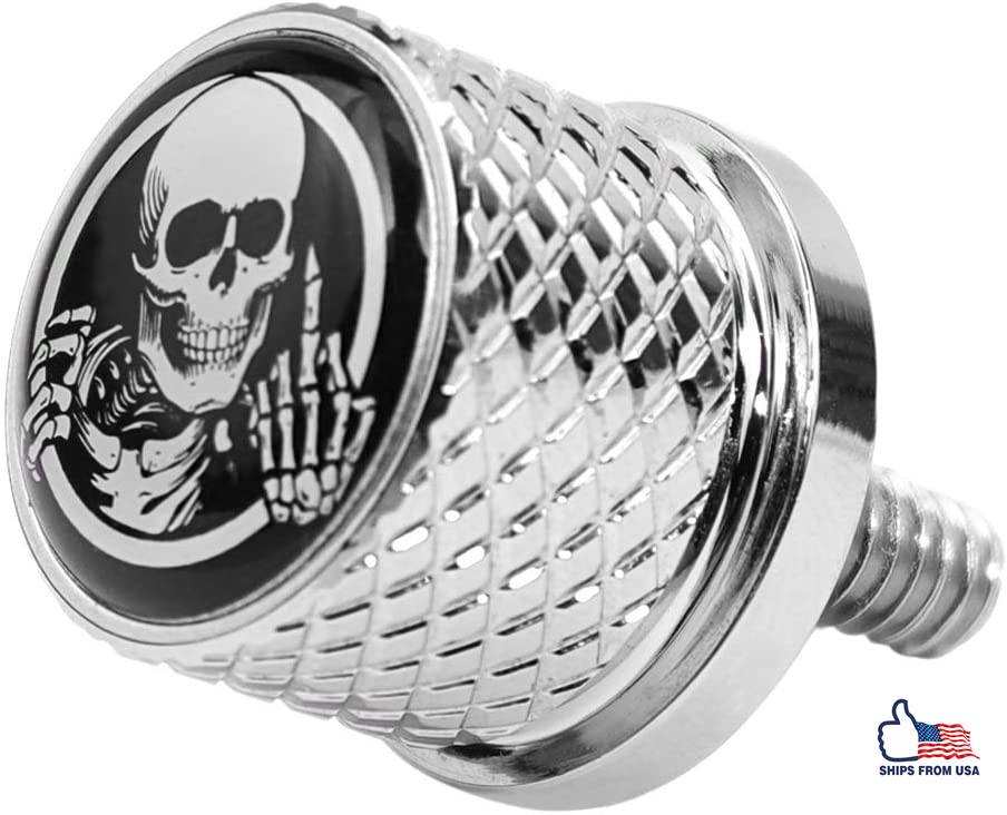 Stainless Knurled Fender Seat Bolt Screw 1/4"-20 Thread Compatible with Harley Sportster Touring