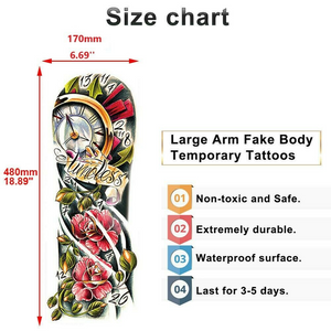 5pcs Large Temporary Body Art Arm Tattoo Sticker Sleeve Man Women Waterproof USA
