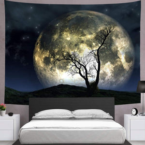 Moon tree Tapestry Galaxy Wall Hanging for Home Decor(51.2×59.1 )