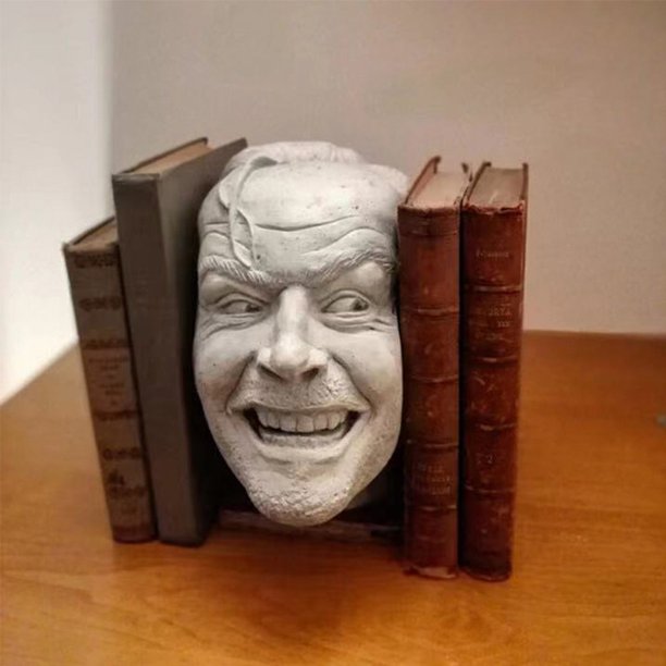 ♦ TRENDING ITEM!! Sculpture of the Shining Bookend Library Here'S Johnny Resin Ornament ♦