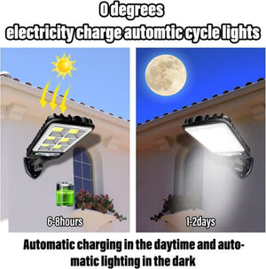 1200W LED Solar Light Motion Sensor 3 Modes Lamp Outdoor Wall Street Yard Garden