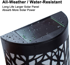 Solar Outdoor Wall Sconce Black Forest Lighting 2 Modes Set Of 2