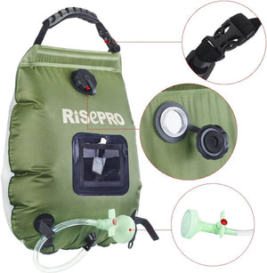 Solar Shower Bag, 5 gallons/20L Solar Heating Camping Shower Bag Hot Water with Temperature 45°C